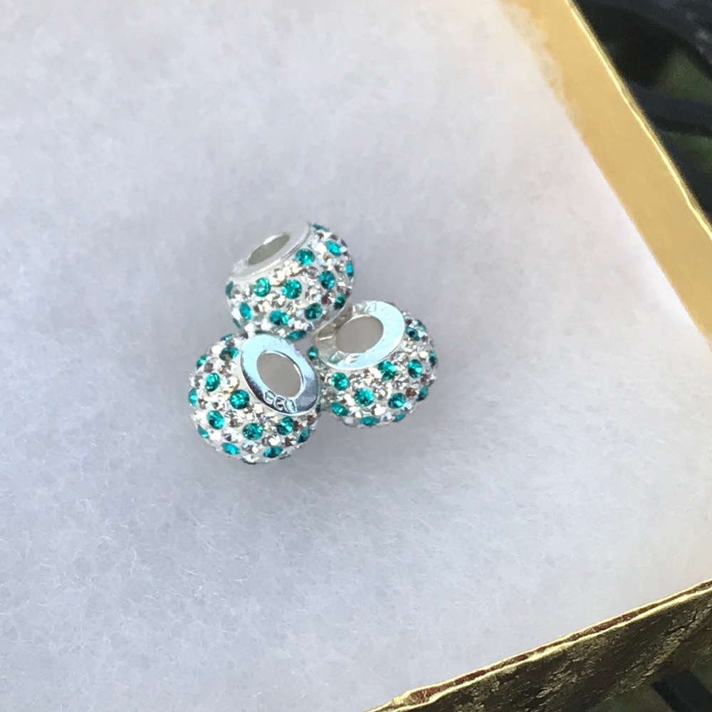 Solid sterling Silver & Swarovski Crystal charms - Picture 2 of 5